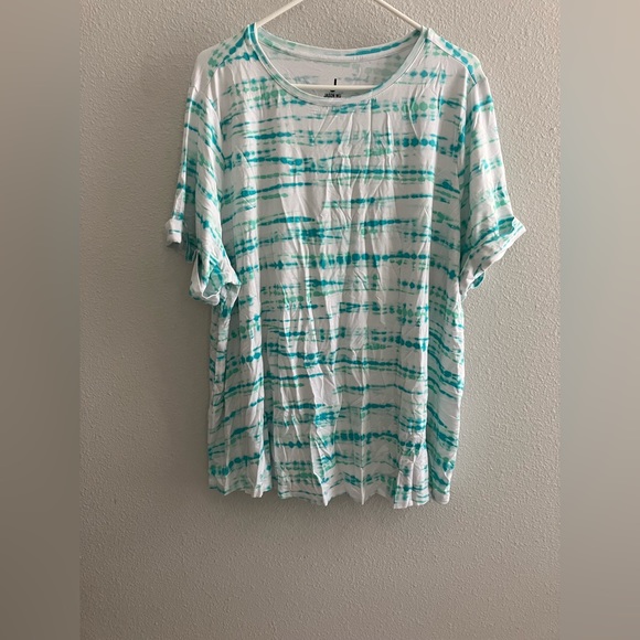J Jason Wu Tie Dye Crew Neck Short Sleeve Tee - Clearwater (sz 2X) a496303 - Picture 1 of 2